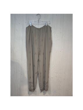 Soft Surroundings Wide Leg Lace Pants Beige TXL